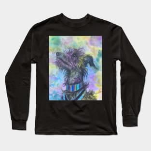 Rainbow scruffy Lurcher Long Sleeve T-Shirt